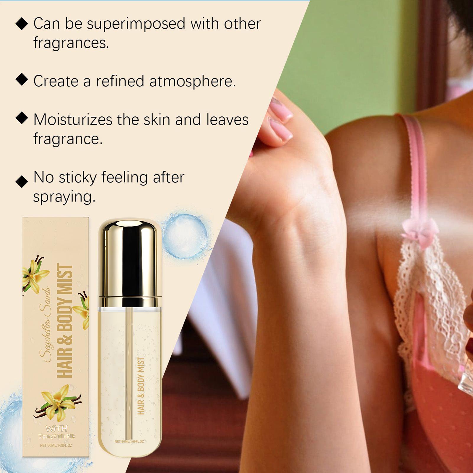 Perfume Fragrance Hair Spray - Perfume de vainilla, crema de fragancia